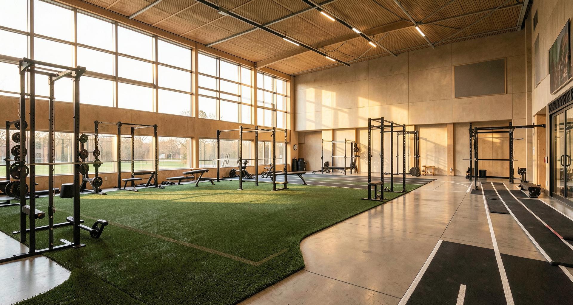 Interior of a modern high-performance sports training facility
